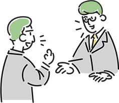 打ち合わせする会社員のイラスト